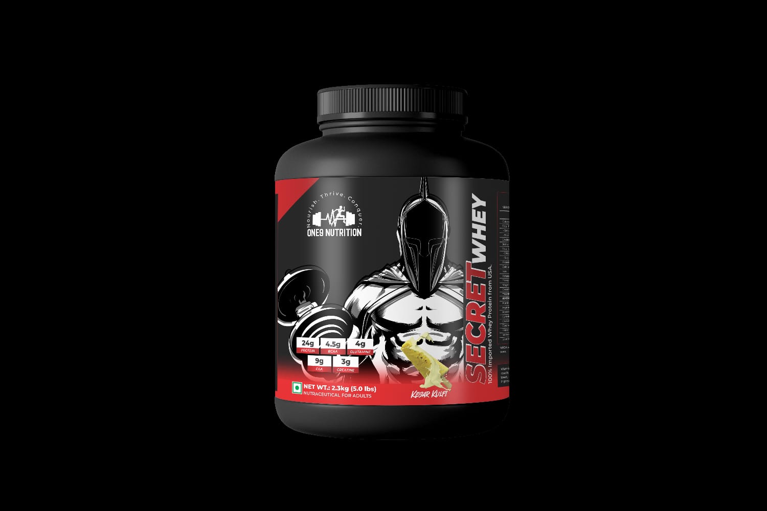 ONE9 Secret Whey protein jar
